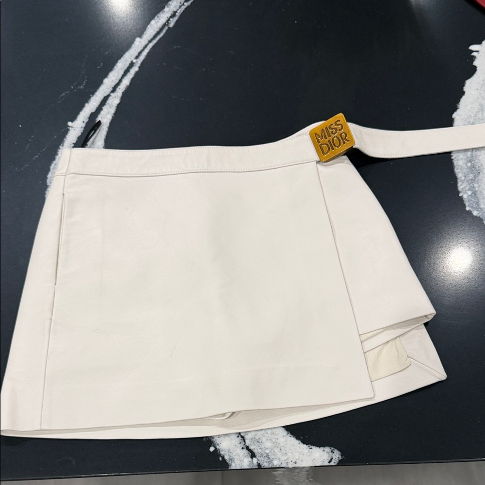 Dior Cream Wrap Skort with Miss Dior Badge